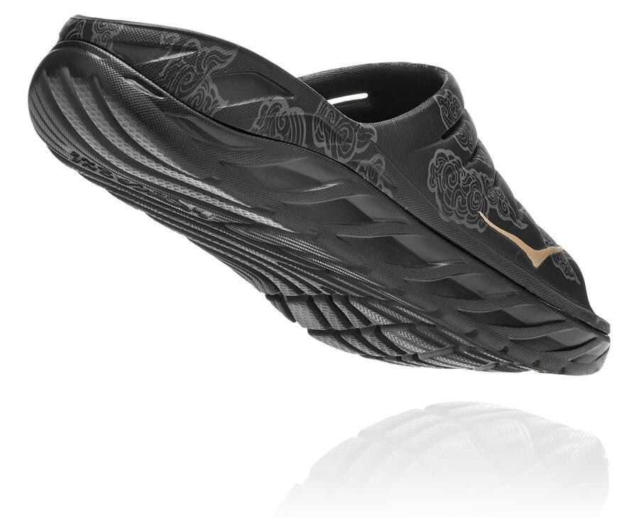 Hoka One One Ora Recovery Cny Tofflor Dam - Svarta/Guld - LBOPA-6085